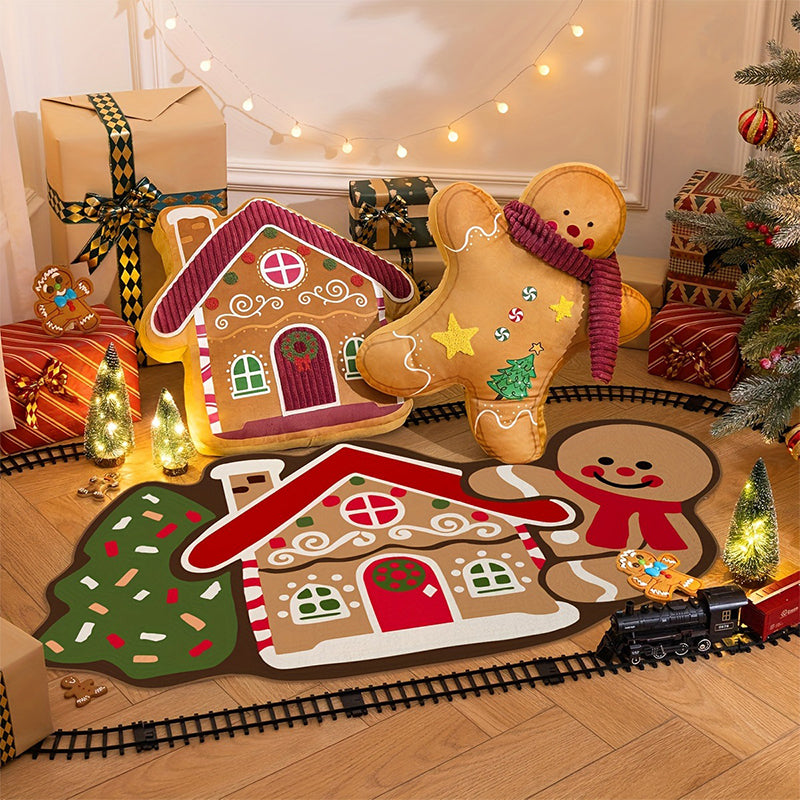 🔥Solange der Vorrat reicht 50 % Rabatt!🎉Weihnachts-Lebkuchenmann-Fußmatte – rutschfest und saugfähig
