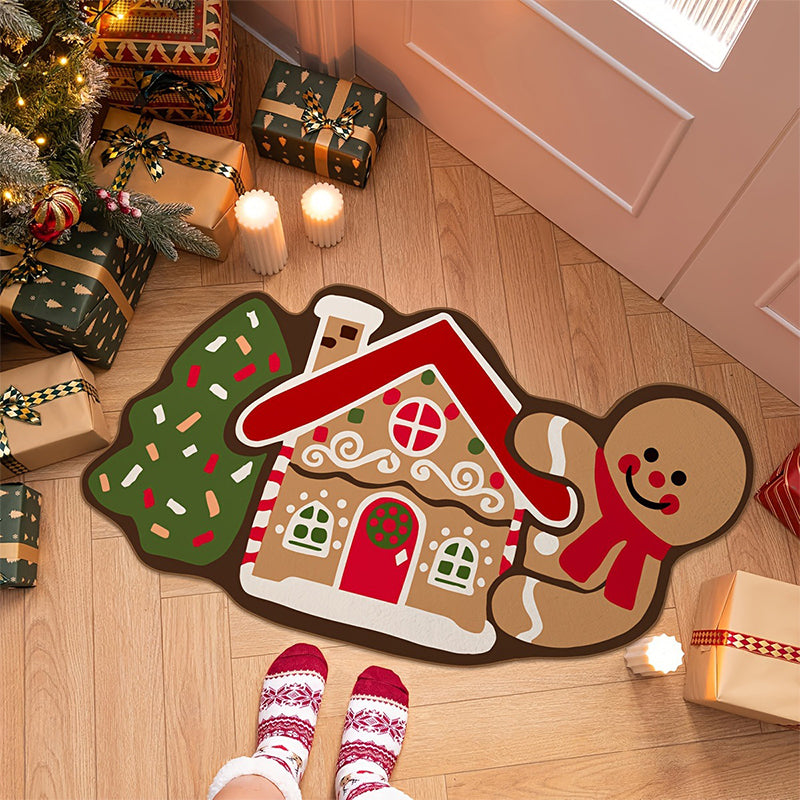 🔥Solange der Vorrat reicht 50 % Rabatt!🎉Weihnachts-Lebkuchenmann-Fußmatte – rutschfest und saugfähig