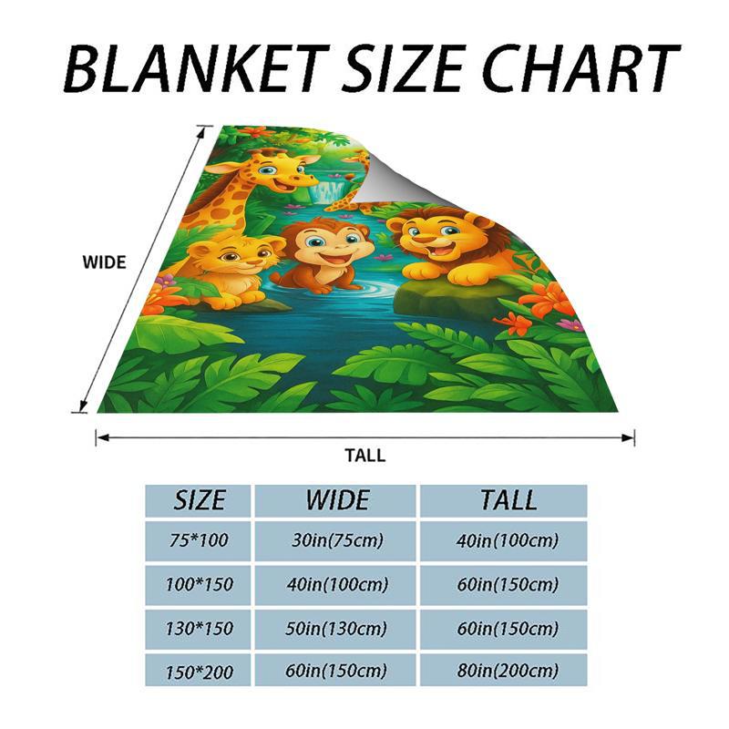 ✨🎅Weihnachtsangebote – Nur für kurze Zeit!⏰Kuschelige Flanell­decke mit Cartoon-Dschungelmotiv