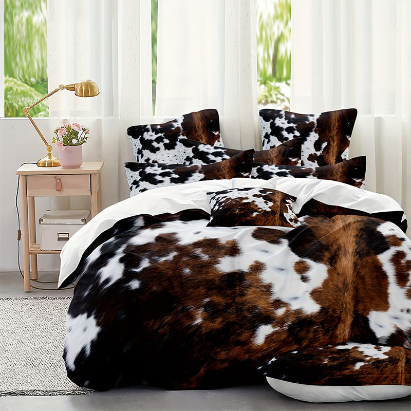 ⭐🎅Weihnachtsangebote – Nur für kurze Zeit!⏰Kuschelweiche Federbettset mit Kuh-Print