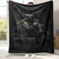 ✨🎅Weihnachtsangebote – Nur für kurze Zeit!⏰Verstärkte Ultra-Warme Bettdecke mit Schwarz Katze Motiv für die Bettkante