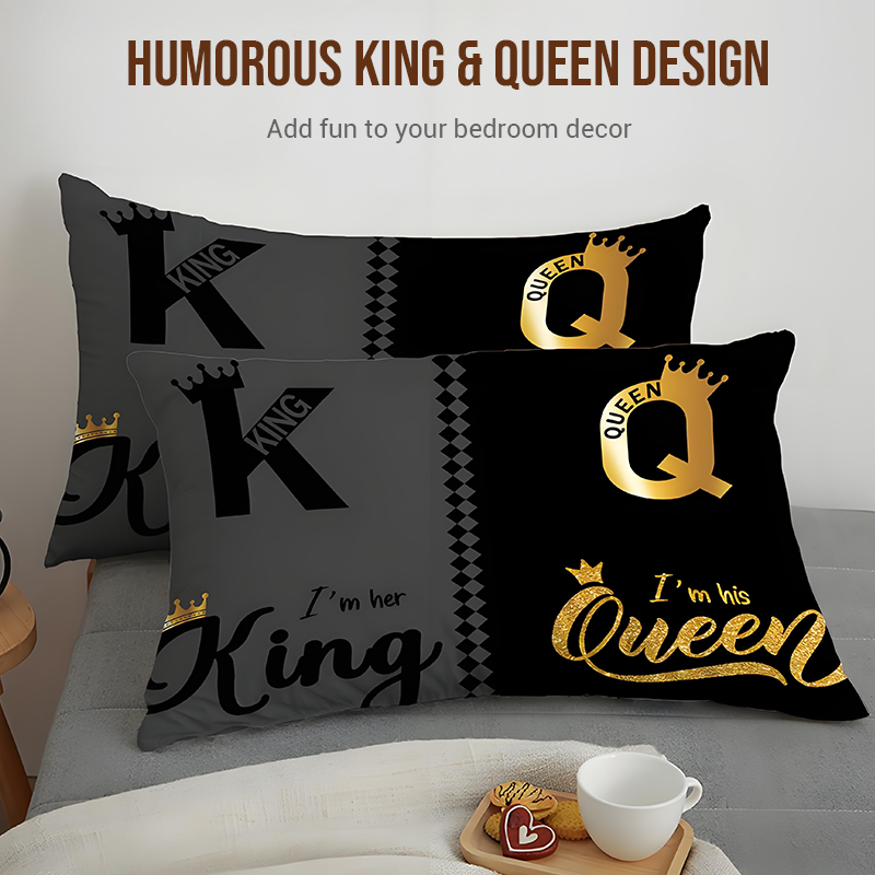 ⌛ Nur noch 3 Tage – 50 % auf alles! ⏰3-teiliges Bettwäscheset „King & Queen“ für Paare
