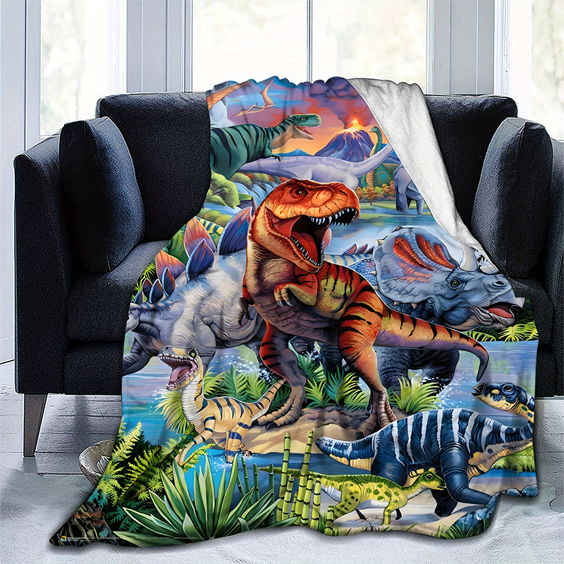💖Black-Friday-Mega-Angebot – 50 % Rabatt!💖Lebhaftes Dinosaurier-Print Flanell-Decke