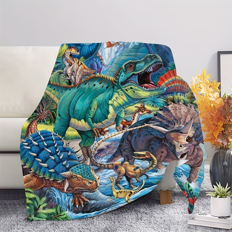 💖Black-Friday-Mega-Angebot – 50 % Rabatt!💖Lebhaftes Dinosaurier-Print Flanell-Decke