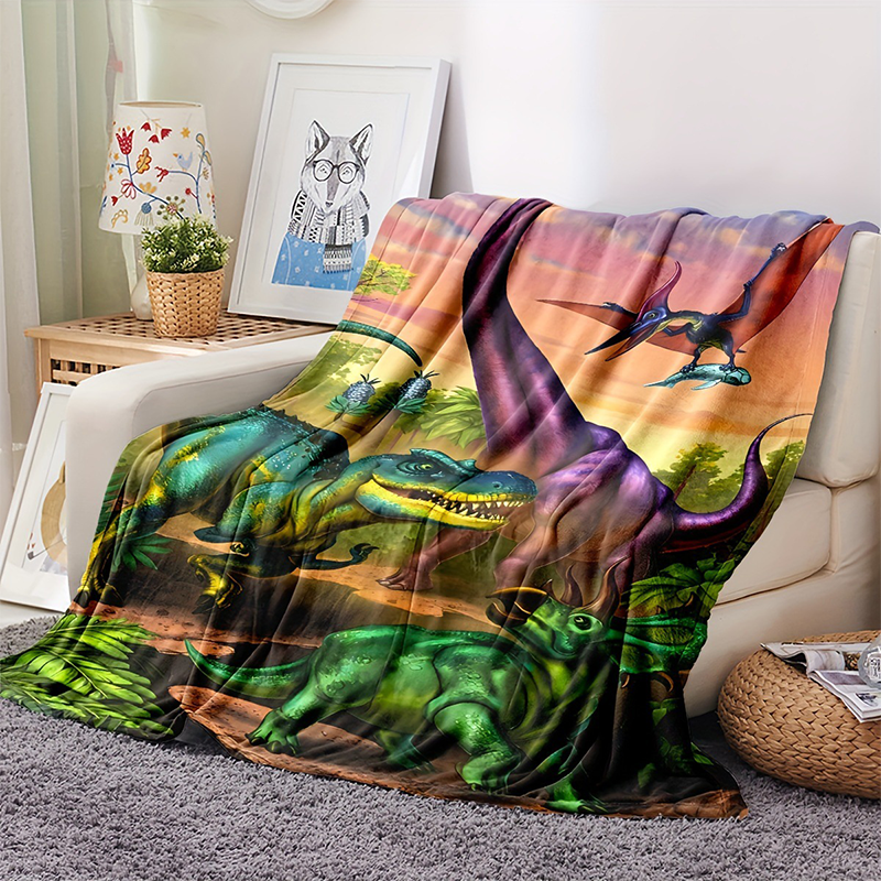 💖Black-Friday-Mega-Angebot – 50 % Rabatt!💖Lebhaftes Dinosaurier-Print Flanell-Decke