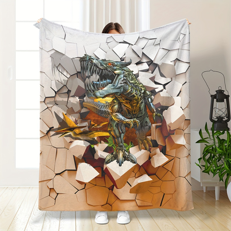 💖Black-Friday-Mega-Angebot – 50 % Rabatt!💖Lebhaftes Dinosaurier-Print Flanell-Decke