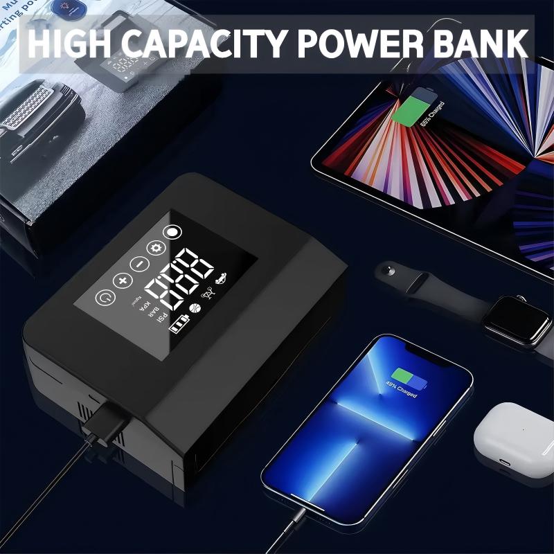 📢📢 50 % RABATT !! ⏰12V Auto-Starthilfe & Luftkompressor – Mobiles Notfall-Ladegerät für PKW & Outdoor 🚗🔋