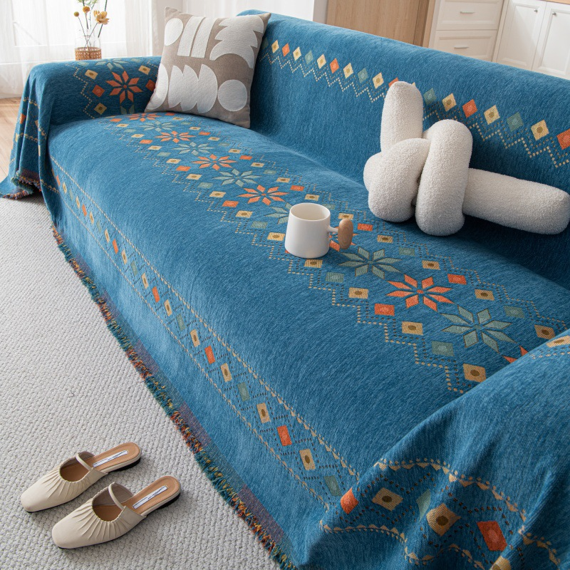 ✨🎅Weihnachtsangebote – Nur für kurze Zeit!⏰Reversibler Bohemian Sofaüberwurf mit Quasten