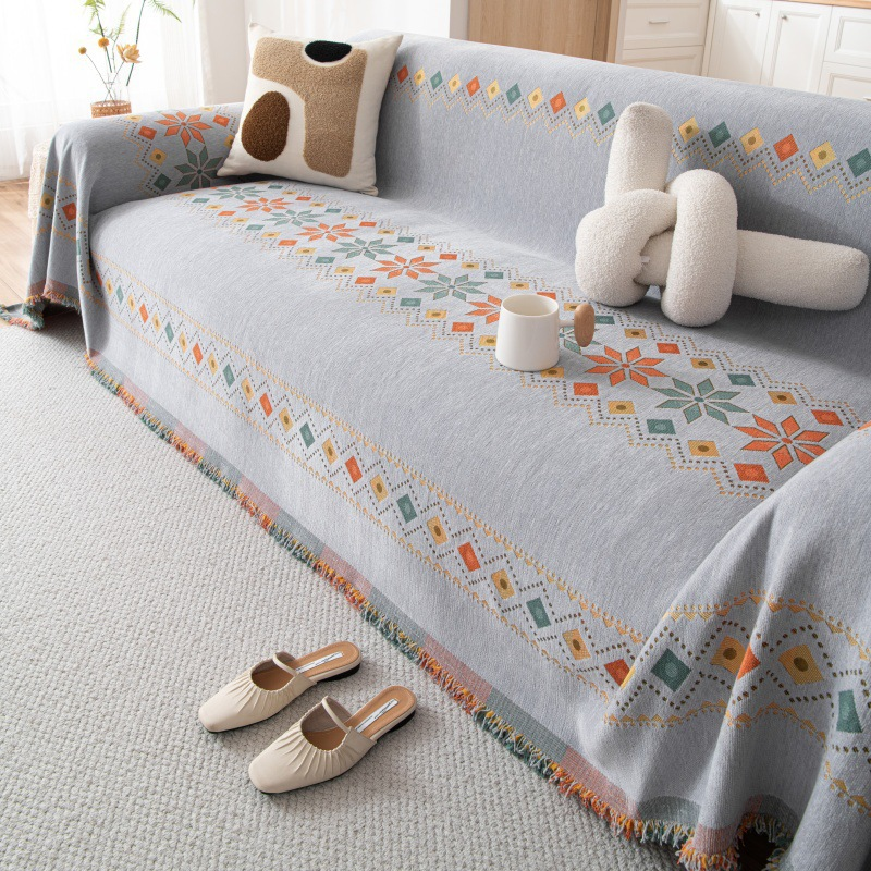 ✨🎅Weihnachtsangebote – Nur für kurze Zeit!⏰Reversibler Bohemian Sofaüberwurf mit Quasten