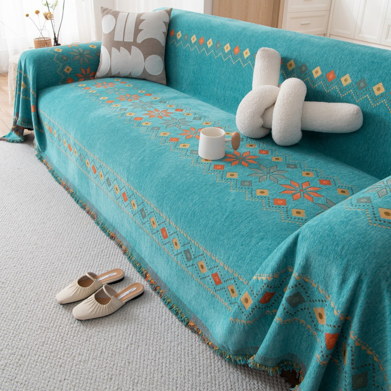 ✨🎅Weihnachtsangebote – Nur für kurze Zeit!⏰Reversibler Bohemian Sofaüberwurf mit Quasten