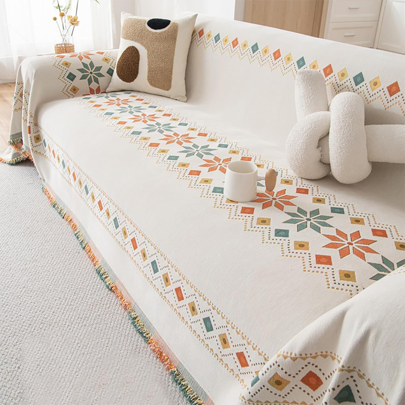 ✨🎅Weihnachtsangebote – Nur für kurze Zeit!⏰Reversibler Bohemian Sofaüberwurf mit Quasten
