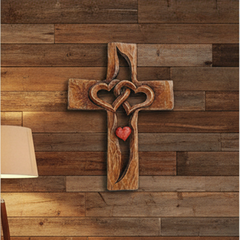 ✨🎅Weihnachtsangebote – Nur für kurze Zeit!⏰Holzkreuz mit verschlungenen Herzen ✝️ Einzigartiges, handgeschnitztes Hochzeitsgeschenk mit verschlungenen Herzen und spiritueller Bedeutung! ❤️