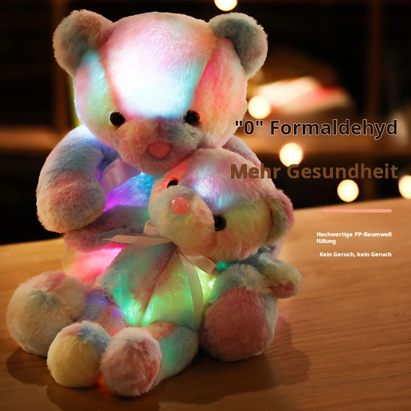 🎊Fröhliches Neujahr! 50% auf alles ⏰ 🧸Teddybär, buntes LED-Licht, Stofftiere