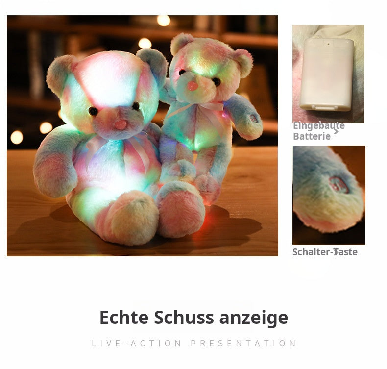 🎊Fröhliches Neujahr! 50% auf alles ⏰ 🧸Teddybär, buntes LED-Licht, Stofftiere
