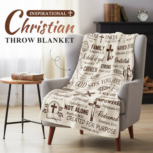 🛋️ Wohlige Wurfdecke mit christlichem Sinn – Gemütlichkeit für Zuhause & Momente des Friedens 🙏