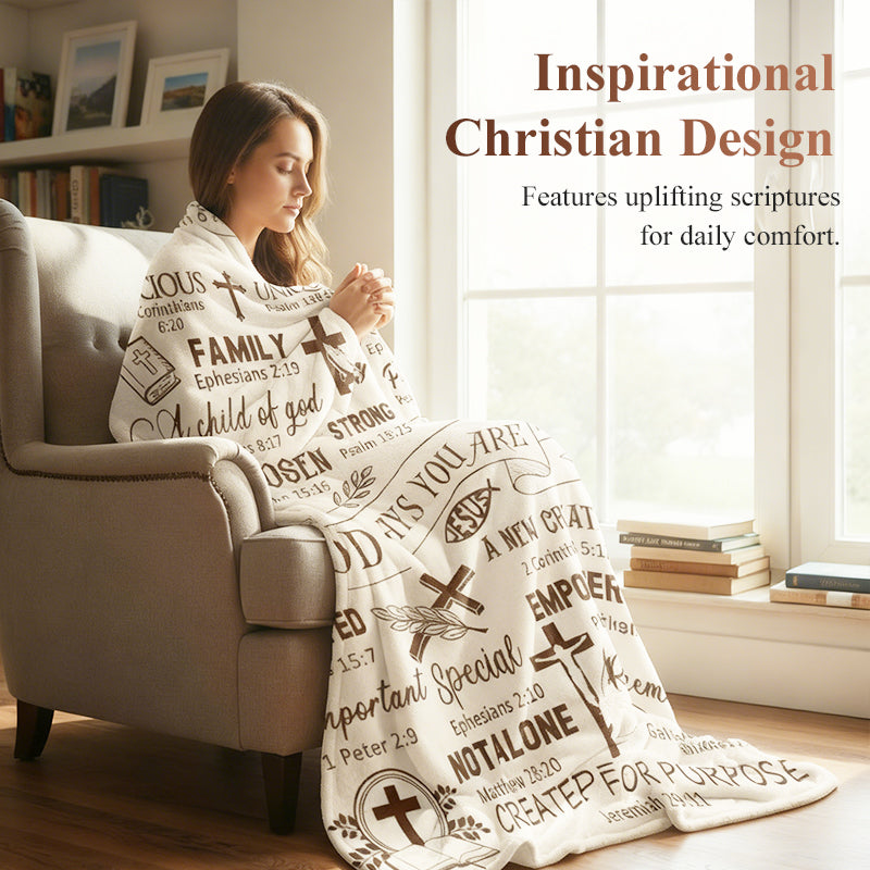 🛋️ Wohlige Wurfdecke mit christlichem Sinn – Gemütlichkeit für Zuhause & Momente des Friedens 🙏