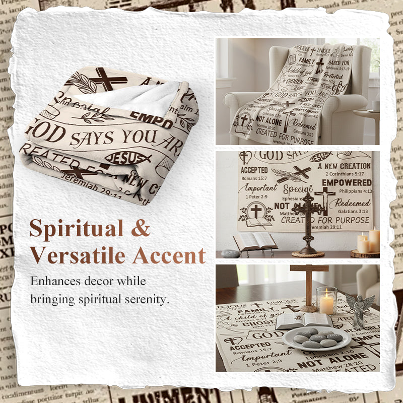 🛋️ Wohlige Wurfdecke mit christlichem Sinn – Gemütlichkeit für Zuhause & Momente des Friedens 🙏