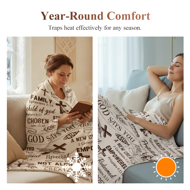 🛋️ Wohlige Wurfdecke mit christlichem Sinn – Gemütlichkeit für Zuhause & Momente des Friedens 🙏