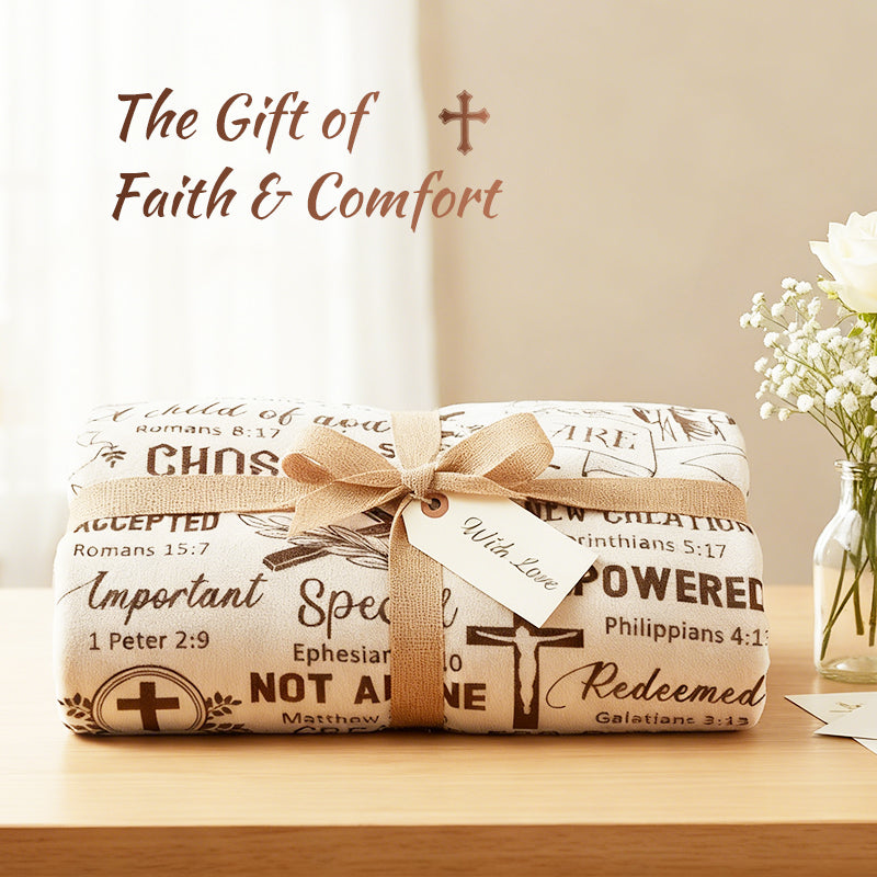 🛋️ Wohlige Wurfdecke mit christlichem Sinn – Gemütlichkeit für Zuhause & Momente des Friedens 🙏