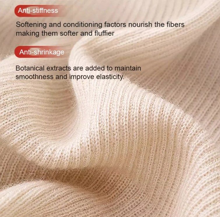 Wollpullover-Entschrumpfer & Wollmantel-Pflegelotion – Schonende Wiederherstellung, Weichmacher & Volumen-Spray für hochwertige Strickwaren & Mäntel 🧥✨