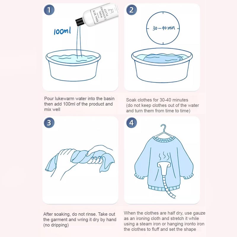 Wollpullover-Entschrumpfer & Wollmantel-Pflegelotion – Schonende Wiederherstellung, Weichmacher & Volumen-Spray für hochwertige Strickwaren & Mäntel 🧥✨
