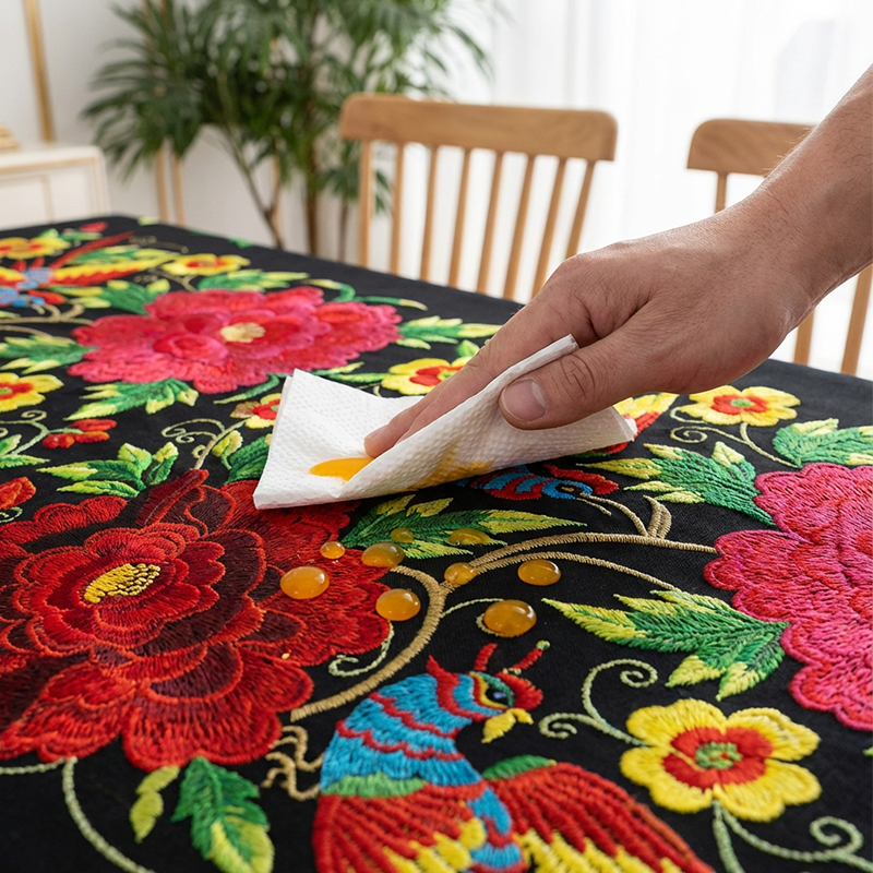 📢📢50 % RABATT !! ⏰Mexikanische Tischdecke mit Blumenmuster und Wellenrand