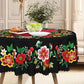 📢📢50 % RABATT !! ⏰Mexikanische Tischdecke mit Blumenmuster und Wellenrand