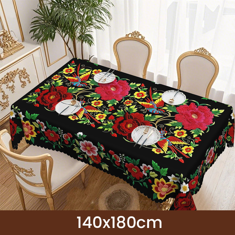 📢📢50 % RABATT !! ⏰Mexikanische Tischdecke mit Blumenmuster und Wellenrand