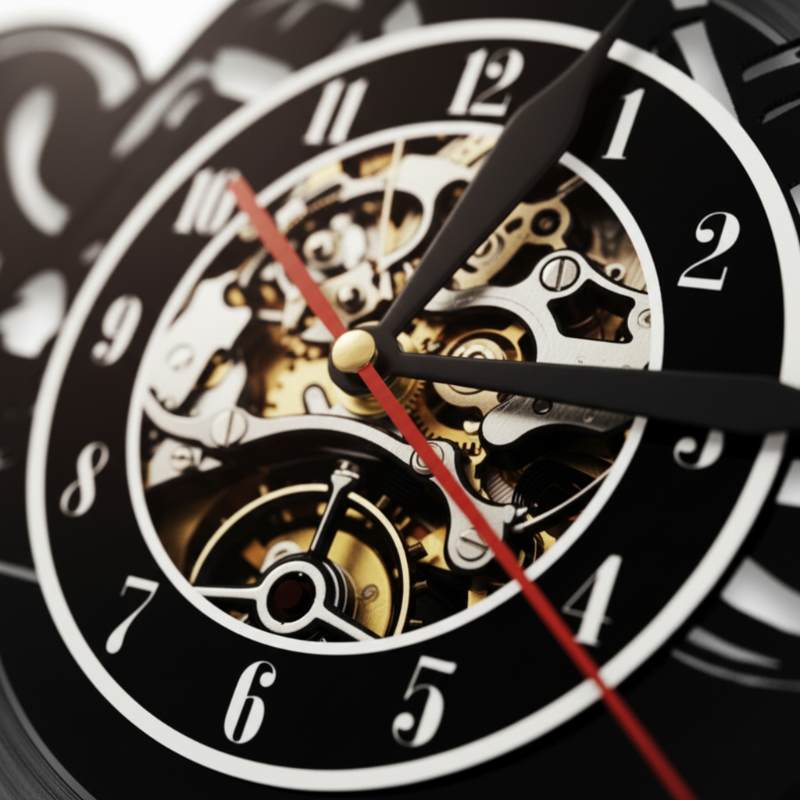 Retro-Motorrad-Vinyl-Schallplatten-Wanduhr
