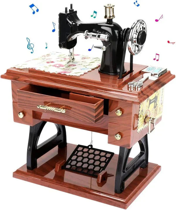 Fröhliches Neujahr! 50% auf alles 🎊⏰Mini-Nähmaschine aus Holz – Klassische Spieluhr mit zeitlosem Design 🎵 🪡