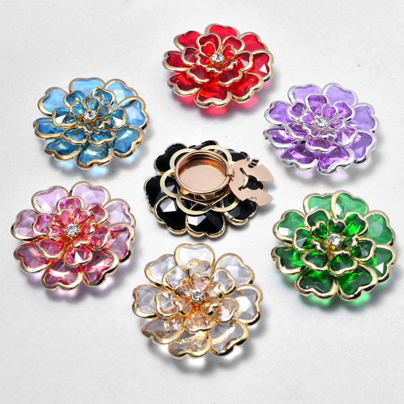 Zweiteiliges Schmuckset: Manschettenknöpfe & Brosche mit Rhinestone-Blütendesign ✨🌷 Vielseitig tragbar – Für festliche Anlässe & elegante Alltagsakzente