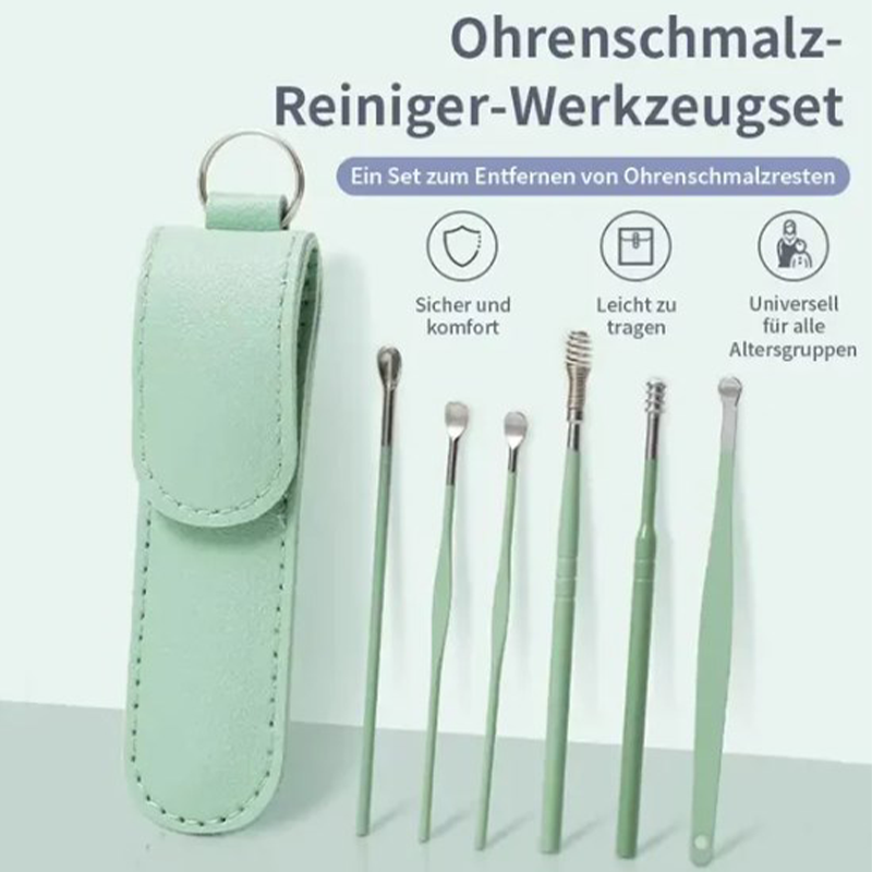 Ohrenreiniger-Set aus Edelstahl (6-teilig) – Kompakt & hygienisch mit Aufbewahrungsetui 👂🏠