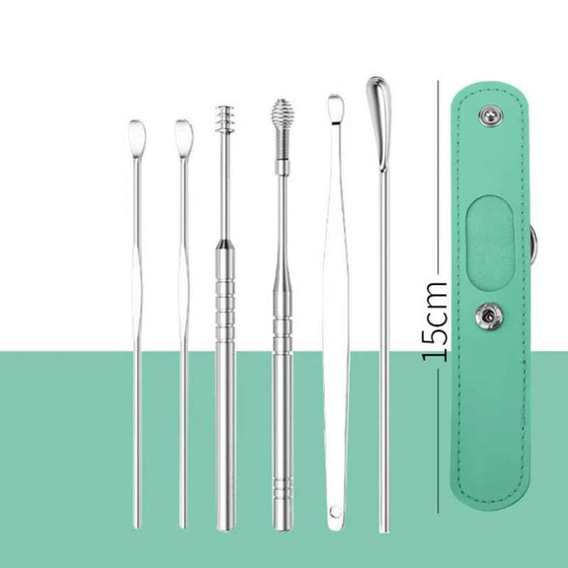 Ohrenreiniger-Set aus Edelstahl (6-teilig) – Kompakt & hygienisch mit Aufbewahrungsetui 👂🏠