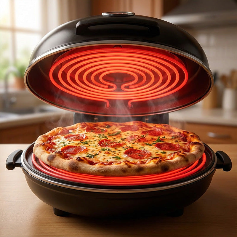 🎉 50% Rabatt – Nur heute🍕 Elektrischer Pizzabäcker mit Stein – Hausgemachte Pizza wie vom Italiener 🏡