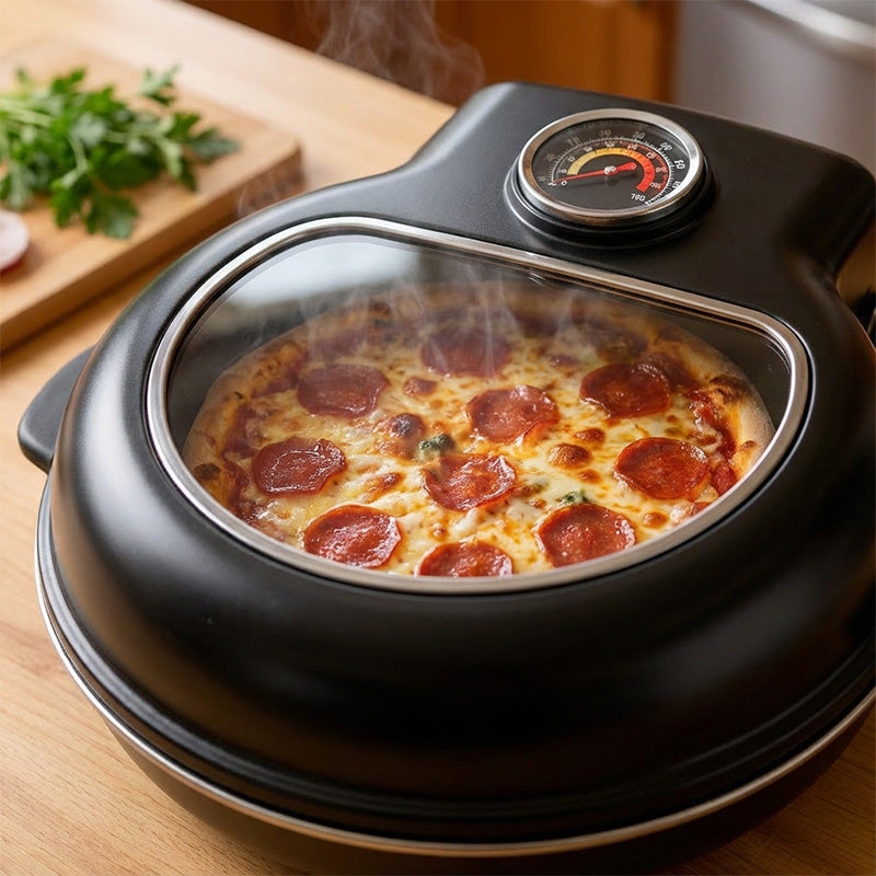 🎉 50% Rabatt – Nur heute🍕 Elektrischer Pizzabäcker mit Stein – Hausgemachte Pizza wie vom Italiener 🏡