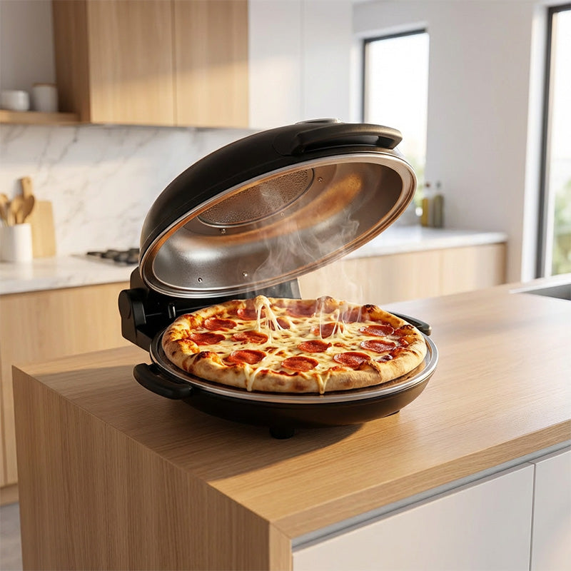 🎉 50% Rabatt – Nur heute🍕 Elektrischer Pizzabäcker mit Stein – Hausgemachte Pizza wie vom Italiener 🏡