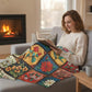 Kuschelige Flanelldecke mit folkloristischen Blumenmustern – Weich, warm & dekorativ 🌸🛋️