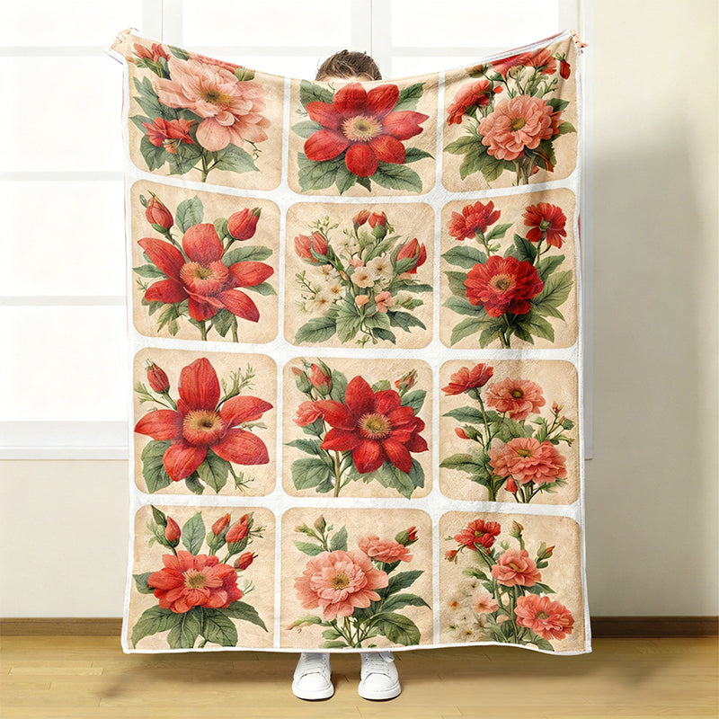 Kuschelige Flanelldecke mit folkloristischen Blumenmustern – Weich, warm & dekorativ 🌸🛋️