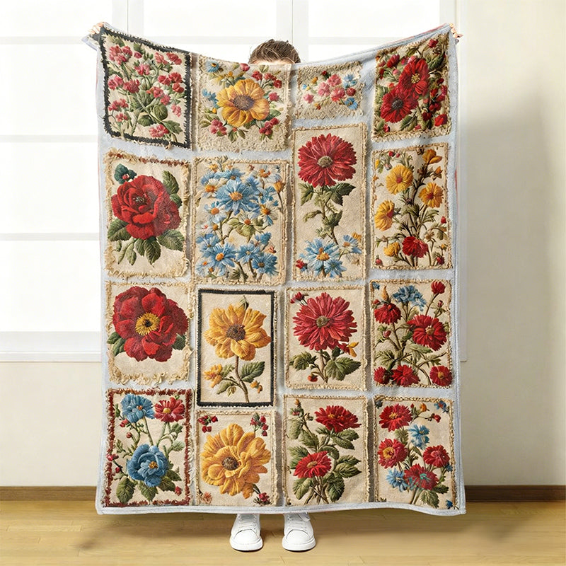 Kuschelige Flanelldecke mit folkloristischen Blumenmustern – Weich, warm & dekorativ 🌸🛋️