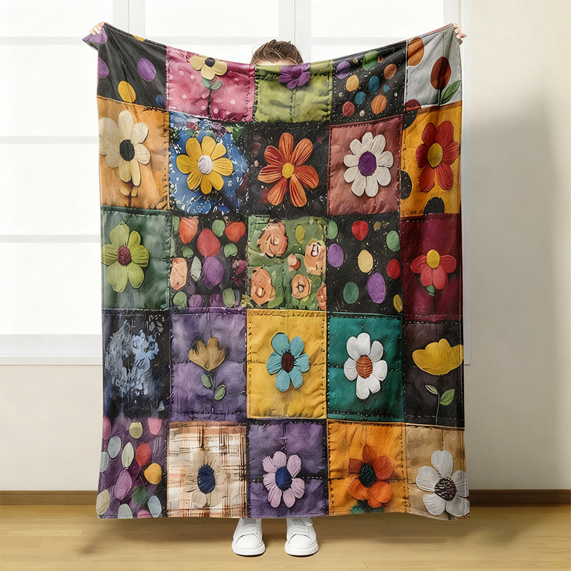 Kuschelige Flanelldecke mit folkloristischen Blumenmustern – Weich, warm & dekorativ 🌸🛋️