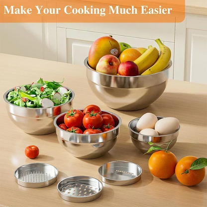 🛍️ 50% RABATT! 🥣 6-teiliges Edelstahl-Schüssel-Set mit Deckel – Spritzschutz, vielseitig & stapelbar – Ideal für Salat, Backen & Aufbewahrung ✨