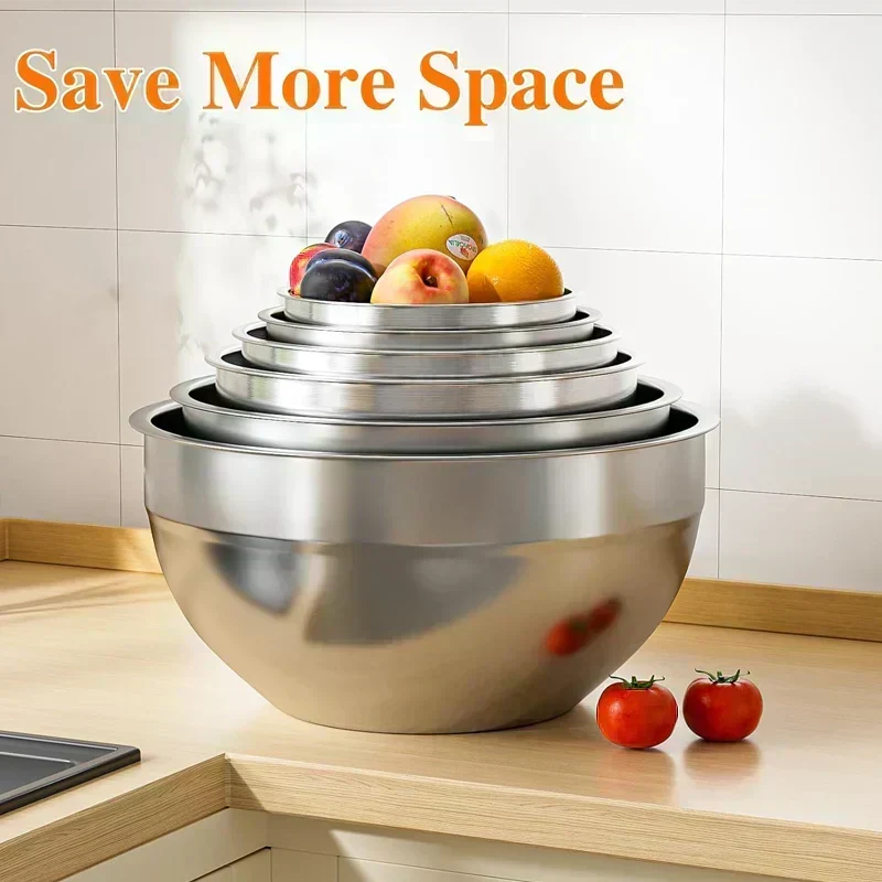 🛍️ 50% RABATT! 🥣 6-teiliges Edelstahl-Schüssel-Set mit Deckel – Spritzschutz, vielseitig & stapelbar – Ideal für Salat, Backen & Aufbewahrung ✨