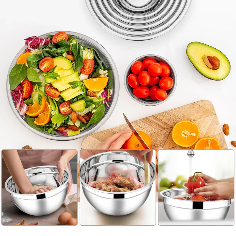 🛍️ 50 % Rabatt – 6-teiliges Edelstahl-Schüssel-Set mit Deckel – spritzschutz, vielseitig für Salat, Backen & Aufbewahrung 🥣