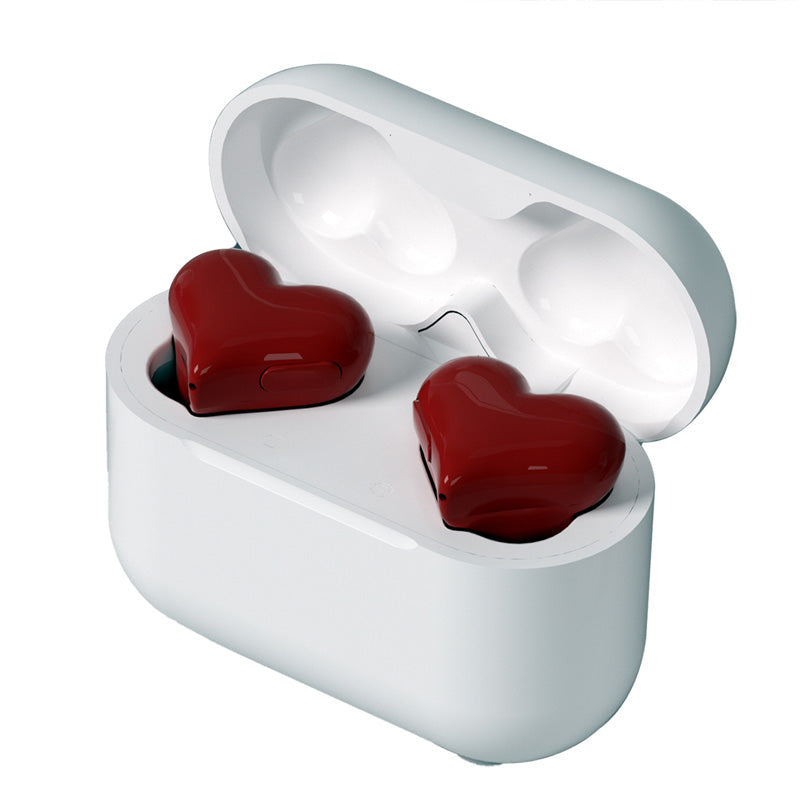 Stylish Heart-Shaped Bluetooth Earbuds