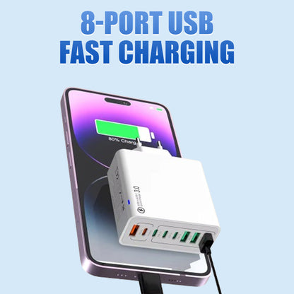 📢📢 50 % RABATT !! ⏰ 8-fach-USB-Schnellladegerät für Mobiltelefone