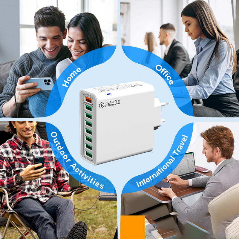 📢📢 50 % RABATT !! ⏰ 8-fach-USB-Schnellladegerät für Mobiltelefone