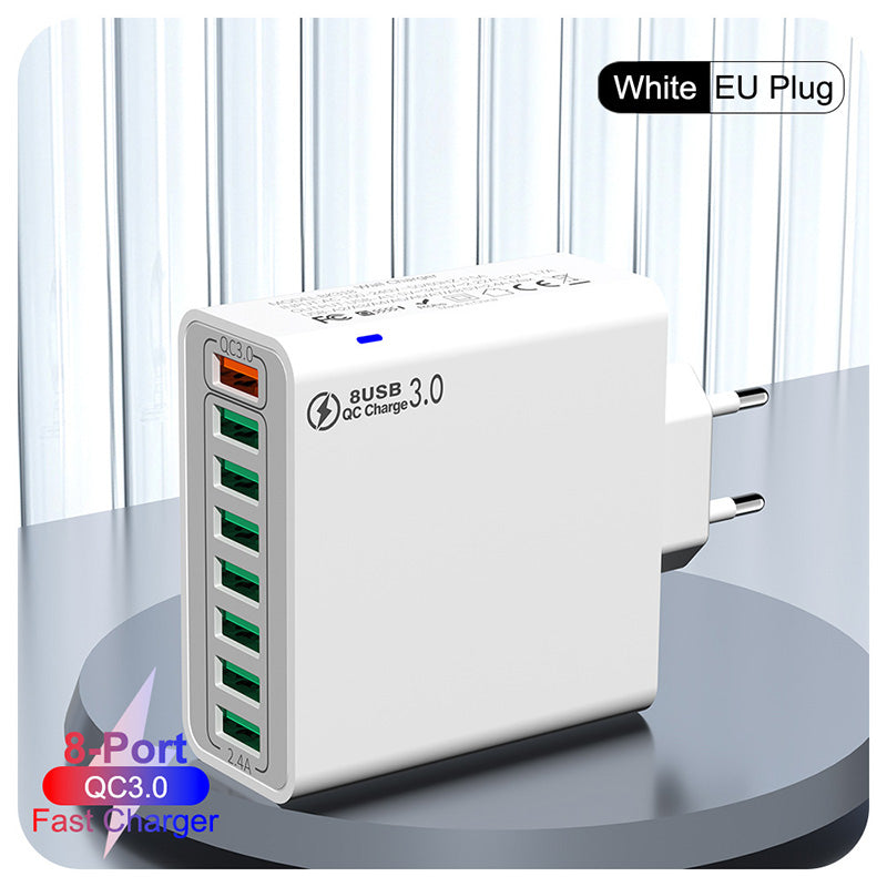 📢📢 50 % RABATT !! ⏰ 8-fach-USB-Schnellladegerät für Mobiltelefone