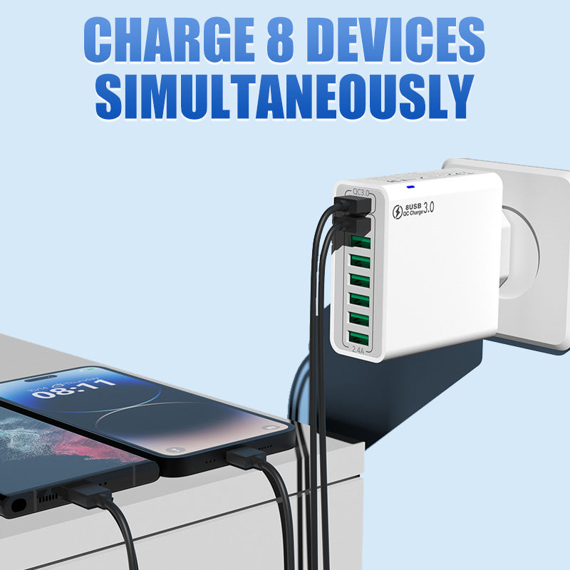 📢📢 50 % RABATT !! ⏰ 8-fach-USB-Schnellladegerät für Mobiltelefone