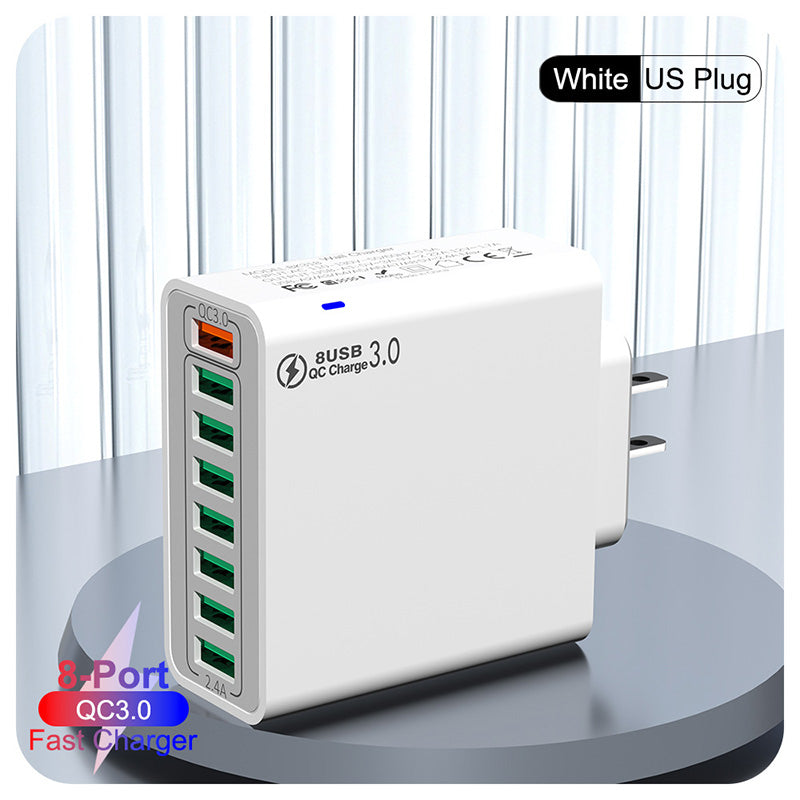 📢📢 50 % RABATT !! ⏰ 8-fach-USB-Schnellladegerät für Mobiltelefone