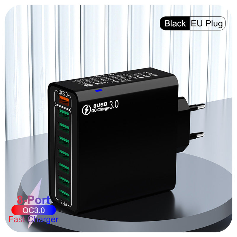 📢📢 50 % RABATT !! ⏰ 8-fach-USB-Schnellladegerät für Mobiltelefone